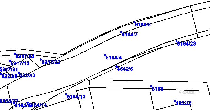 Parcela st. 6164/4 v KÚ Polička, Katastrální mapa