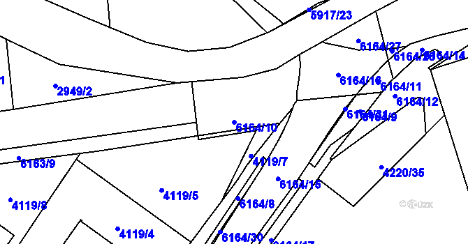 Parcela st. 6164/10 v KÚ Polička, Katastrální mapa