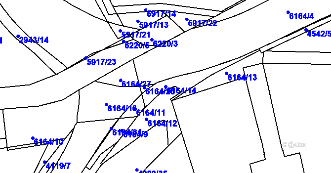 Parcela st. 6164/14 v KÚ Polička, Katastrální mapa