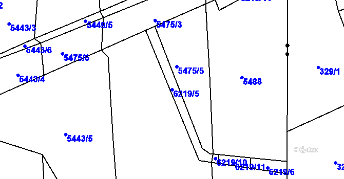 Parcela st. 6219/5 v KÚ Polička, Katastrální mapa