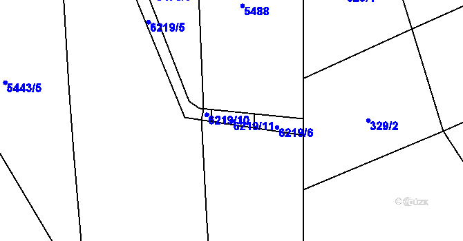Parcela st. 6219/11 v KÚ Polička, Katastrální mapa