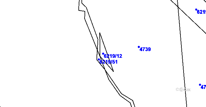 Parcela st. 6219/12 v KÚ Polička, Katastrální mapa
