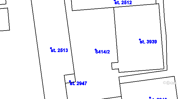 Parcela st. 6414/2 v KÚ Polička, Katastrální mapa