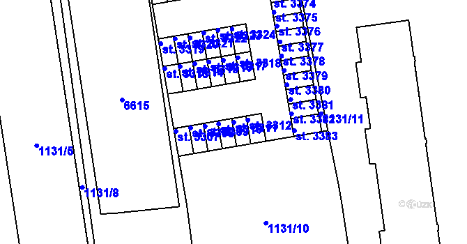 Parcela st. 3311 v KÚ Polička, Katastrální mapa