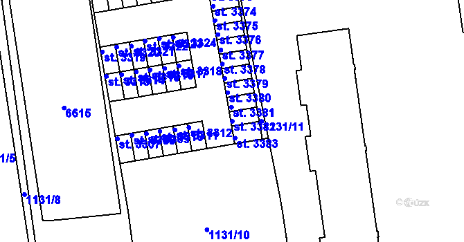 Parcela st. 3382 v KÚ Polička, Katastrální mapa