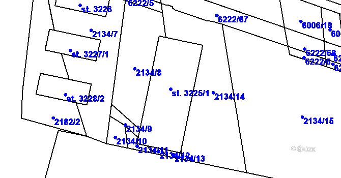 Parcela st. 3225/1 v KÚ Polička, Katastrální mapa