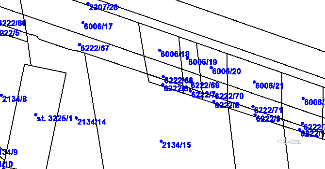 Parcela st. 6222/6 v KÚ Polička, Katastrální mapa