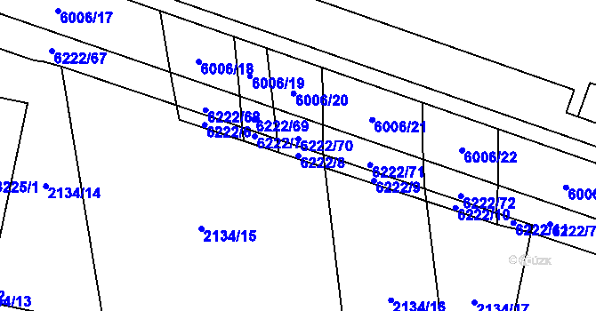 Parcela st. 6222/8 v KÚ Polička, Katastrální mapa