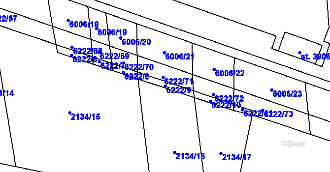 Parcela st. 6222/9 v KÚ Polička, Katastrální mapa