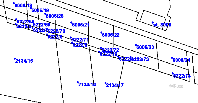 Parcela st. 6222/10 v KÚ Polička, Katastrální mapa