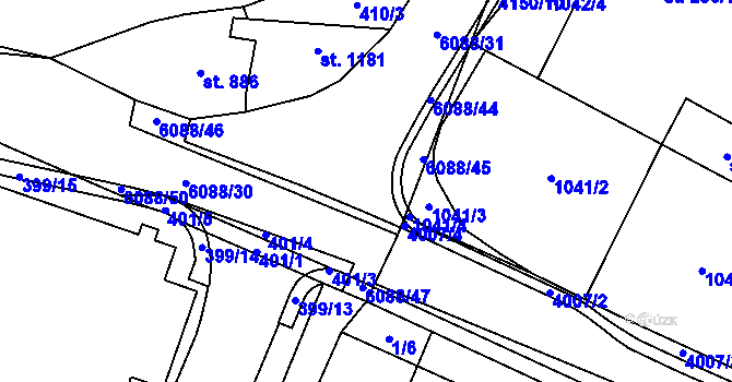 Parcela st. 402 v KÚ Polička, Katastrální mapa