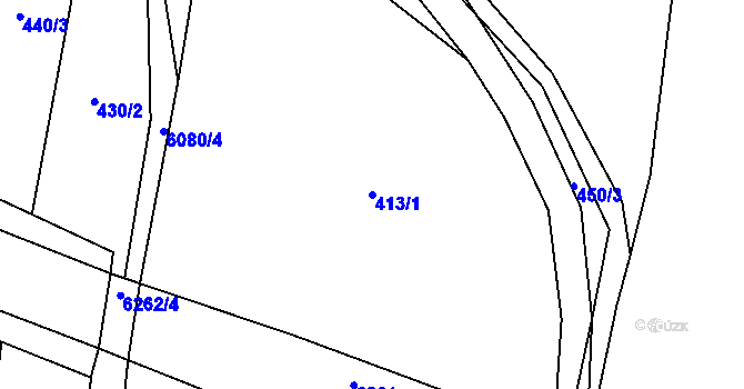 Parcela st. 413/1 v KÚ Polička, Katastrální mapa