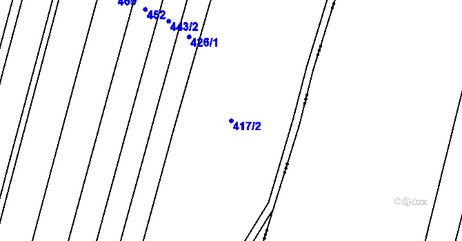 Parcela st. 417/2 v KÚ Polička, Katastrální mapa