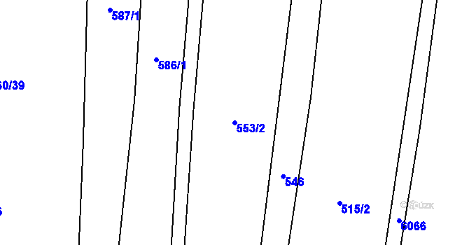 Parcela st. 553/2 v KÚ Polička, Katastrální mapa