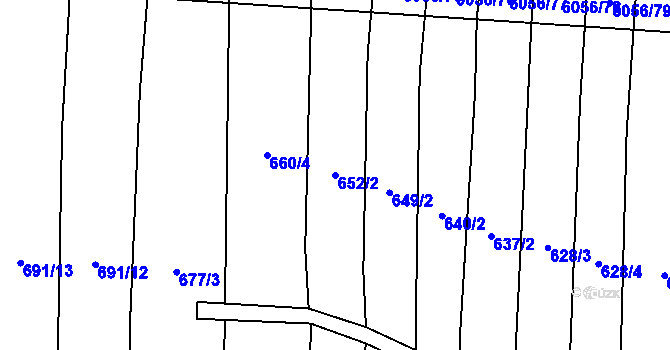 Parcela st. 652/2 v KÚ Polička, Katastrální mapa