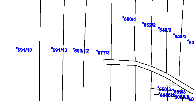 Parcela st. 677/3 v KÚ Polička, Katastrální mapa