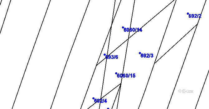 Parcela st. 693/6 v KÚ Polička, Katastrální mapa