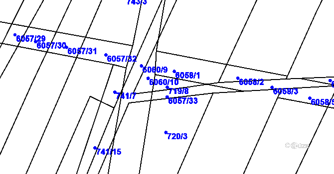 Parcela st. 719/8 v KÚ Polička, Katastrální mapa