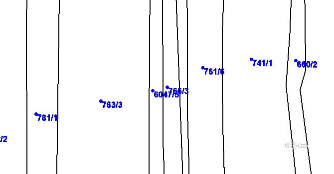 Parcela st. 766/3 v KÚ Polička, Katastrální mapa
