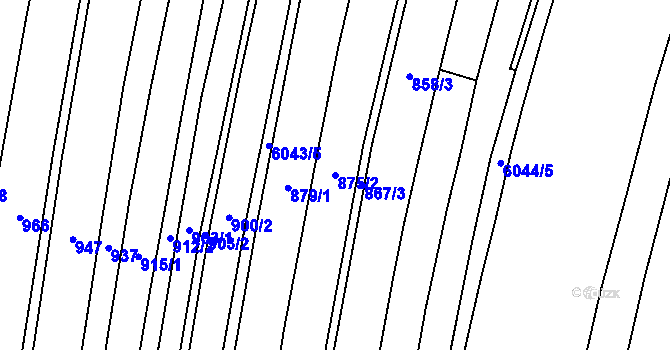 Parcela st. 875/2 v KÚ Polička, Katastrální mapa