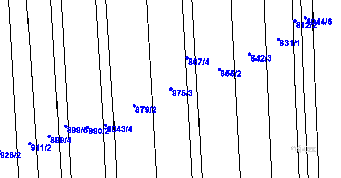 Parcela st. 875/3 v KÚ Polička, Katastrální mapa