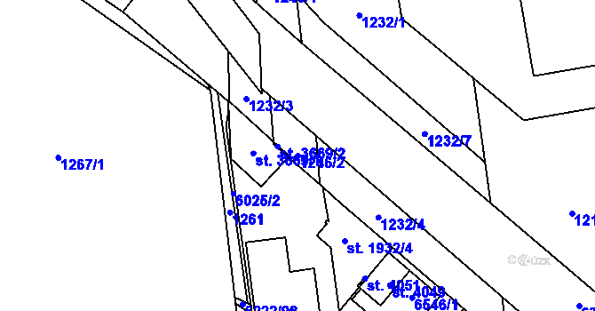 Parcela st. 1246/2 v KÚ Polička, Katastrální mapa