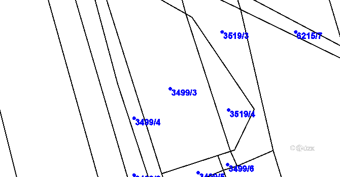 Parcela st. 3499/3 v KÚ Polička, Katastrální mapa