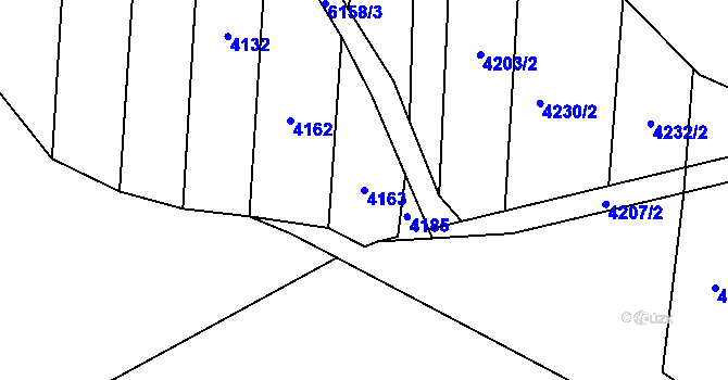 Parcela st. 4163 v KÚ Polička, Katastrální mapa