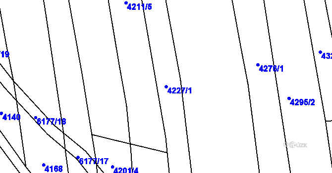 Parcela st. 4227/1 v KÚ Polička, Katastrální mapa