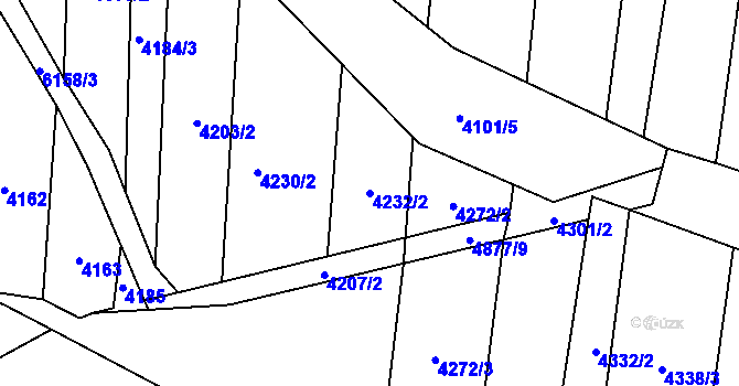 Parcela st. 4232/2 v KÚ Polička, Katastrální mapa