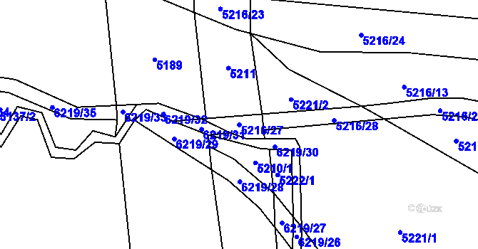 Parcela st. 5216/27 v KÚ Polička, Katastrální mapa