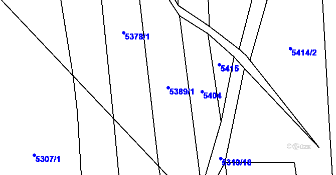 Parcela st. 5389/1 v KÚ Polička, Katastrální mapa