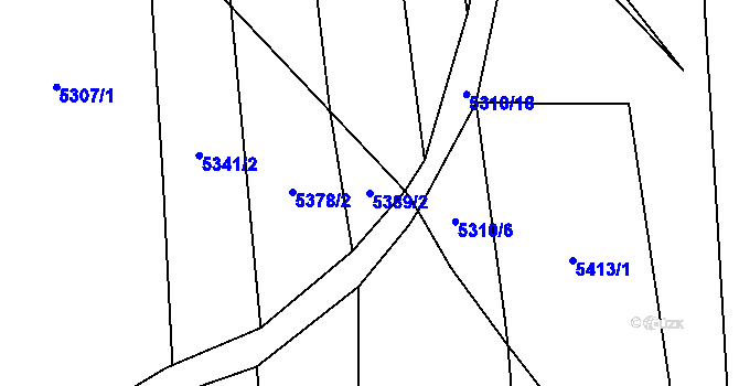 Parcela st. 5389/2 v KÚ Polička, Katastrální mapa