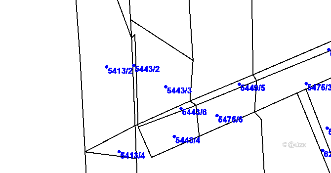 Parcela st. 5443/3 v KÚ Polička, Katastrální mapa