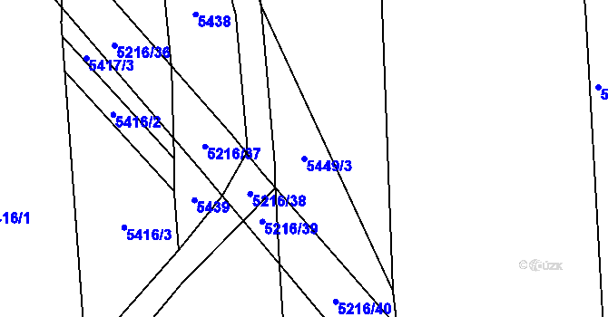 Parcela st. 5449/3 v KÚ Polička, Katastrální mapa
