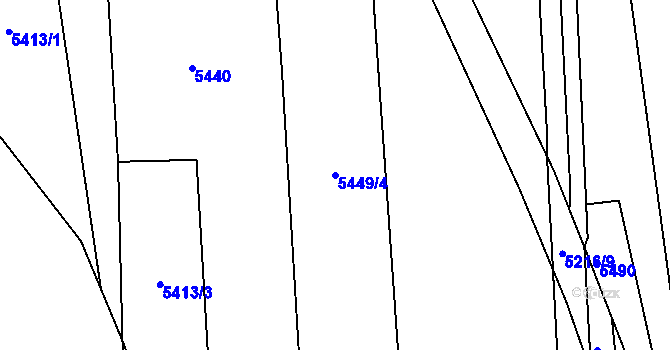 Parcela st. 5449/4 v KÚ Polička, Katastrální mapa