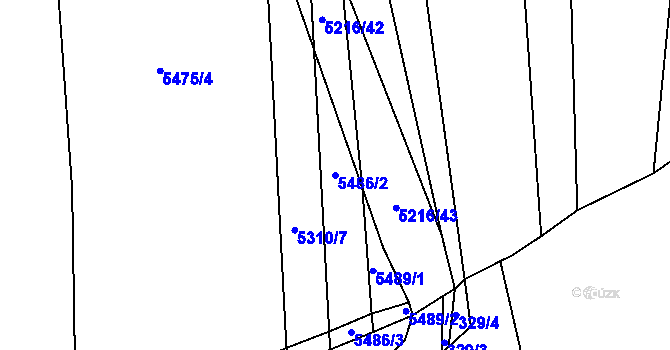Parcela st. 5486/2 v KÚ Polička, Katastrální mapa
