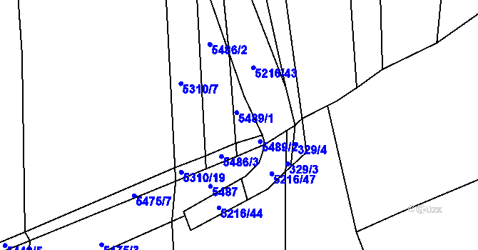Parcela st. 5489 v KÚ Polička, Katastrální mapa