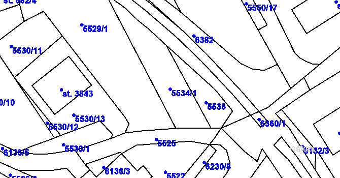 Parcela st. 5534/1 v KÚ Polička, Katastrální mapa