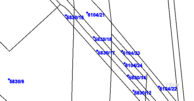 Parcela st. 5830/17 v KÚ Polička, Katastrální mapa