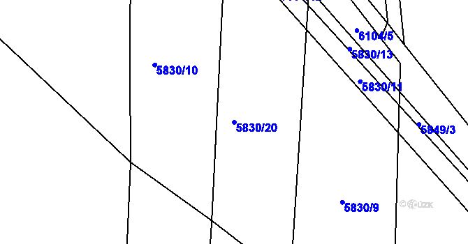 Parcela st. 5830/20 v KÚ Polička, Katastrální mapa