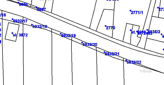 Parcela st. 5932/20 v KÚ Polička, Katastrální mapa