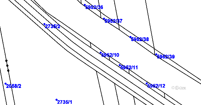 Parcela st. 5952/10 v KÚ Polička, Katastrální mapa