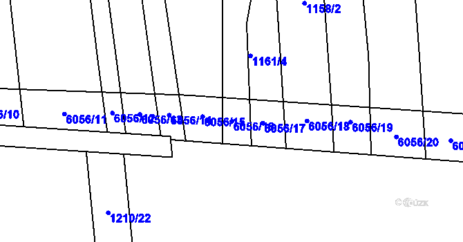 Parcela st. 6056/16 v KÚ Polička, Katastrální mapa