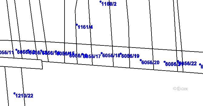 Parcela st. 6056/18 v KÚ Polička, Katastrální mapa
