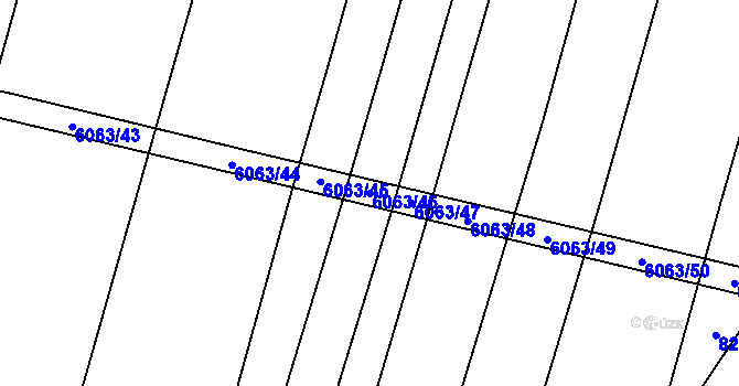 Parcela st. 6063/46 v KÚ Polička, Katastrální mapa