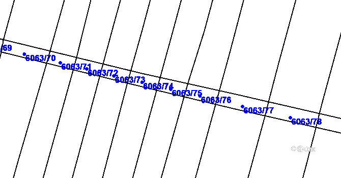 Parcela st. 6063/75 v KÚ Polička, Katastrální mapa