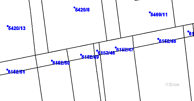 Parcela st. 6152/48 v KÚ Polička, Katastrální mapa