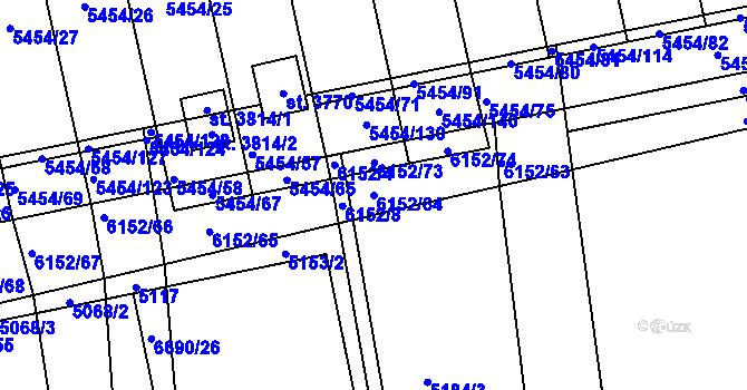 Parcela st. 6152/64 v KÚ Polička, Katastrální mapa