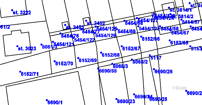 Parcela st. 6152/68 v KÚ Polička, Katastrální mapa